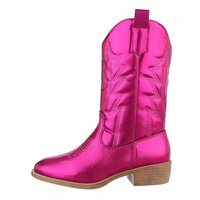 Kinder meisjes cowboy laarzen / halfhoge western kuitlaarzen - fuchsia roze