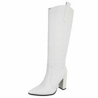 Dames hoge laarzen / high heels knielaarzen - wit