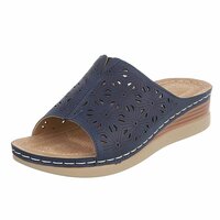 Dames medi comfort slippers - navy donkerblauw