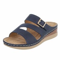 Dames medi comfort slippers - navy donkerblauw