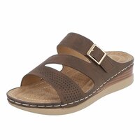 Dames medi comfort slippers - bruin