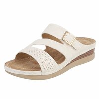 Dames medi comfort slippers - wit