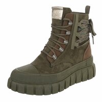 Dames veterboots / laarzen met veters - groen