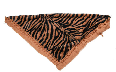 Dames imitatiebont driehoek sjaal met animalprint - camel