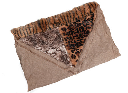 Dames imitatiebont driehoek sjaal met animalprint - bruin