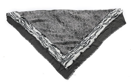 Dames imitatiebont driehoek sjaal met animalprint - grijs