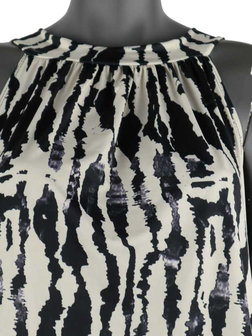 Dames mouwloze top met print - wit / zwart