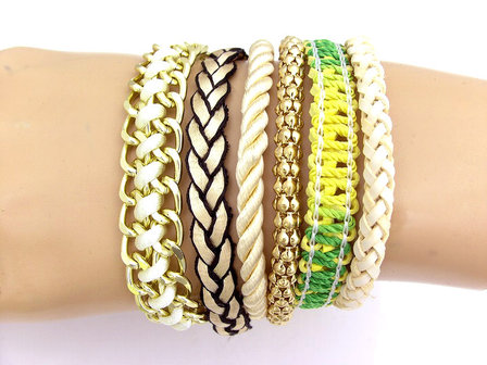 Brazilian bracelet / Hipanema Style Ibiza armband - beige