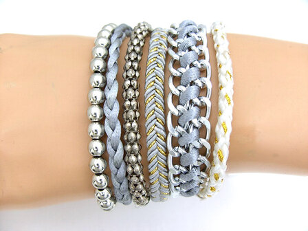 Brazilian bracelet / Hipanema Style Ibiza armband - grijs