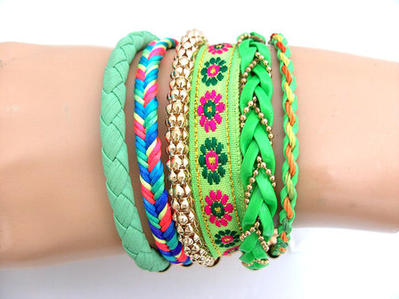 Brazilian bracelet / Hipanema Style Ibiza armband - groen