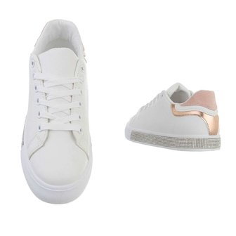 Dames sneakers / lage gympen - wit / roze