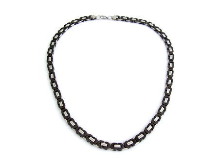 55cm - Koningsketting staal 8mm breed - plat