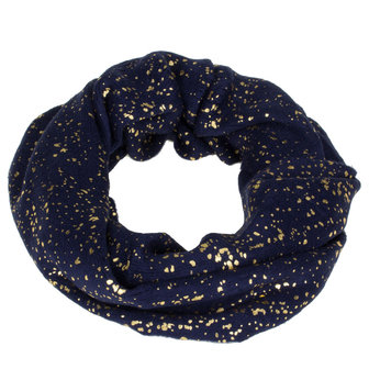 Dames kolsjaal / loop sjaal met spetters - donkerblauw