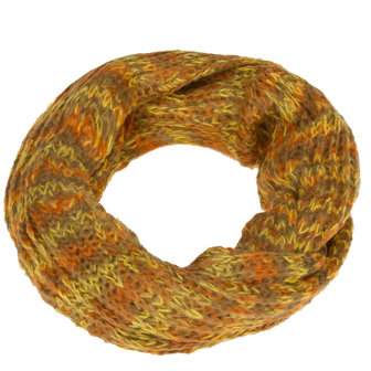 Dames kolsjaal / loop sjaal multicolor - oker / bruin