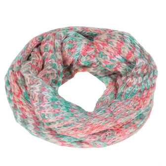 Dames kolsjaal / loop sjaal multicolor - roze / turquoise