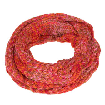 Dames kolsjaal / loop sjaal multicolor - rood / roze