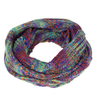 Dames kolsjaal / loop sjaal multicolor - blauw / rood