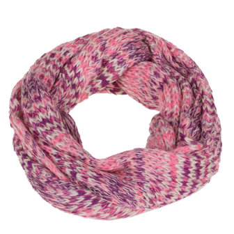 Dames kolsjaal / loop sjaal multicolor - roze / paars