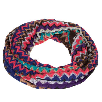 Dames kolsjaal / loop sjaal aztec - roze / blauw