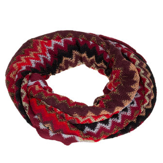 Dames kolsjaal / loop sjaal aztec - rood / bruin