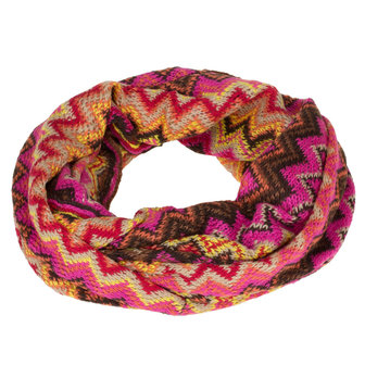 Dames kolsjaal / loop sjaal aztec - roze / bruin