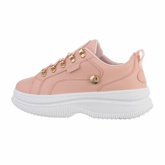 Dames sneakers / gympen met chunky zolen - roze
