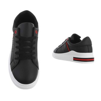 Dames sneakers / lage gympen - zwart / rood
