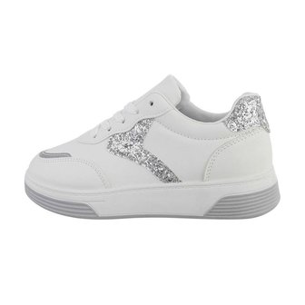 Dames sneakers / lage gympen - wit / zilver