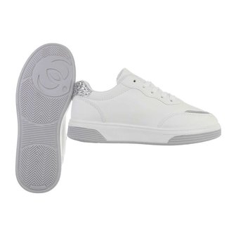Dames sneakers / lage gympen - wit / zilver
