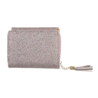 Dames portemonnee met glitter - ros&eacute;