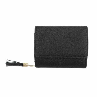 Dames portemonnee met glitter - zwart
