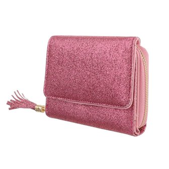 Dames portemonnee met glitter - fuchsia