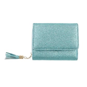 Dames portemonnee met glitter - turquoise