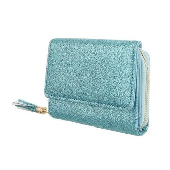 Dames portemonnee met glitter - turquoise