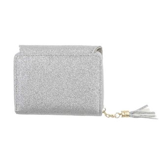 Dames portemonnee met glitter - zilver