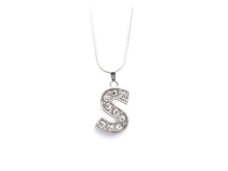 Ketting met hanger verzilverd - letter S