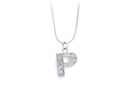 Ketting met hanger verzilverd - letter P