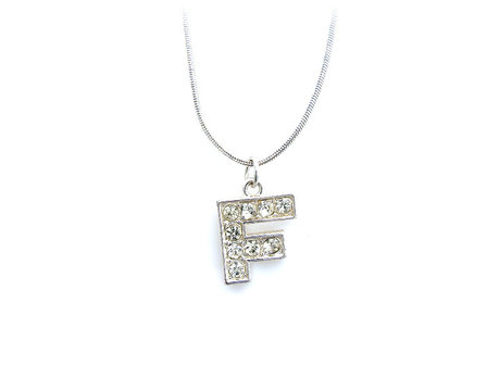 Ketting met hanger verzilverd - letter F