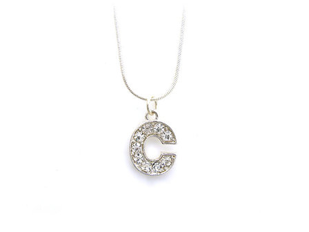 Ketting met hanger verzilverd - letter C