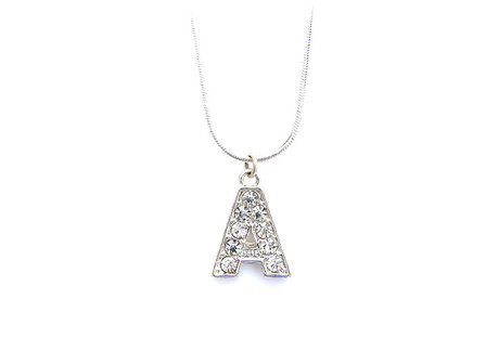 Ketting met hanger verzilverd - letter A