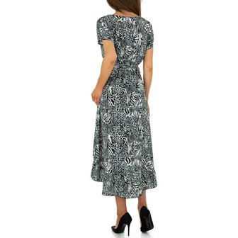 Dames zomerjurk / lange jurk met panterprint - donkergroen