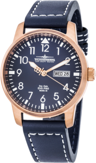 Thunderbirds EvoPro herenhorloge met lederen band - blauw / ros&eacute;