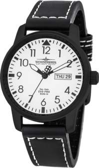 Thunderbirds EvoPro herenhorloge met lederen band - wit / zwart