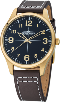 Thunderbirds Basic herenhorloge met lederen band - donkerbruin / goud