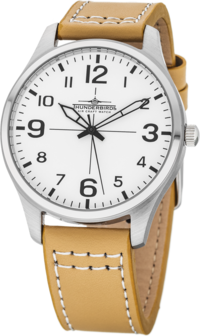 Thunderbirds Basic herenhorloge met lederen band - wit / beige