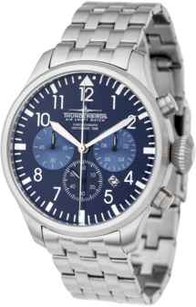 Thunderbirds Historage 1956 chronograph herenhorloge met stalen band - blauw / zilver