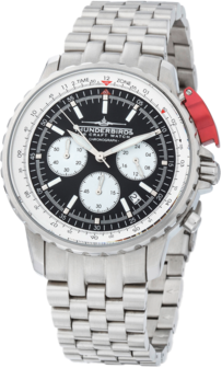 Thunderbirds FightingSteelPro chronograph herenhorloge met stalen band - zwart