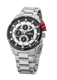 Thunderbirds FightingSteelPro chronograph herenhorloge met stalen band - zwart / zilver