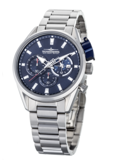 Thunderbirds FightingSteelPro chronograph herenhorloge met stalen band - blauw