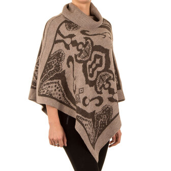 Poncho met Mandarijns design - kaki